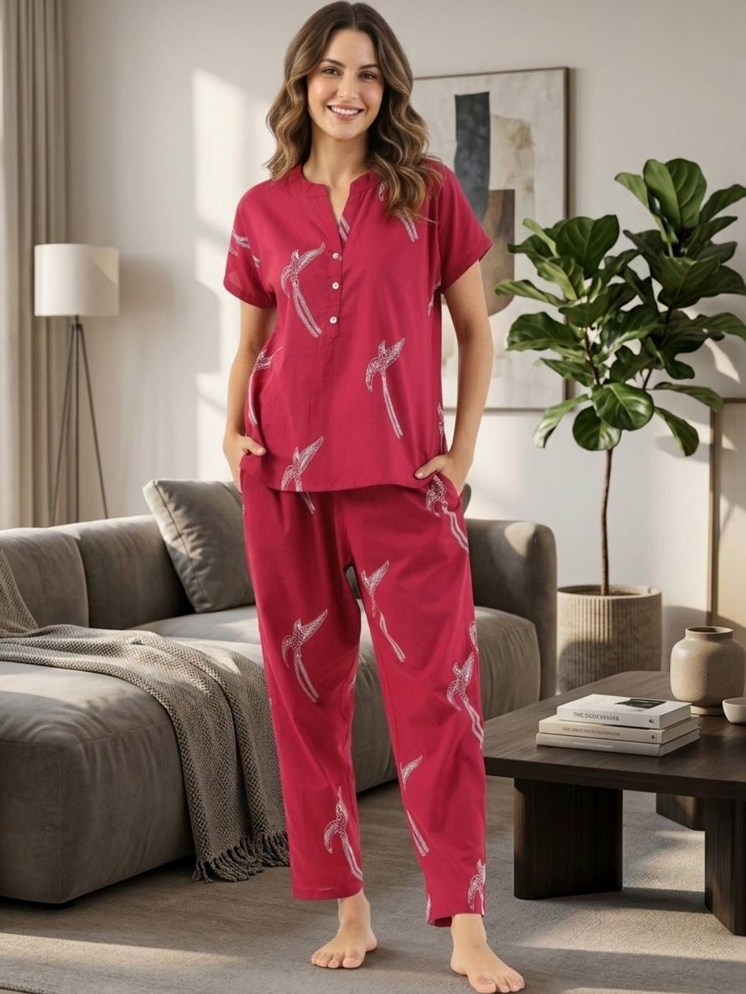JANGID INDUSTRYS Women Printed Night suit