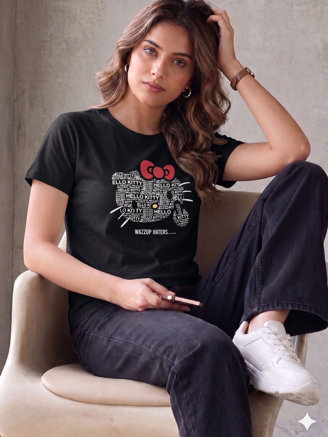 CORSICA Women Typography Hello Kitty Printed T-shirt