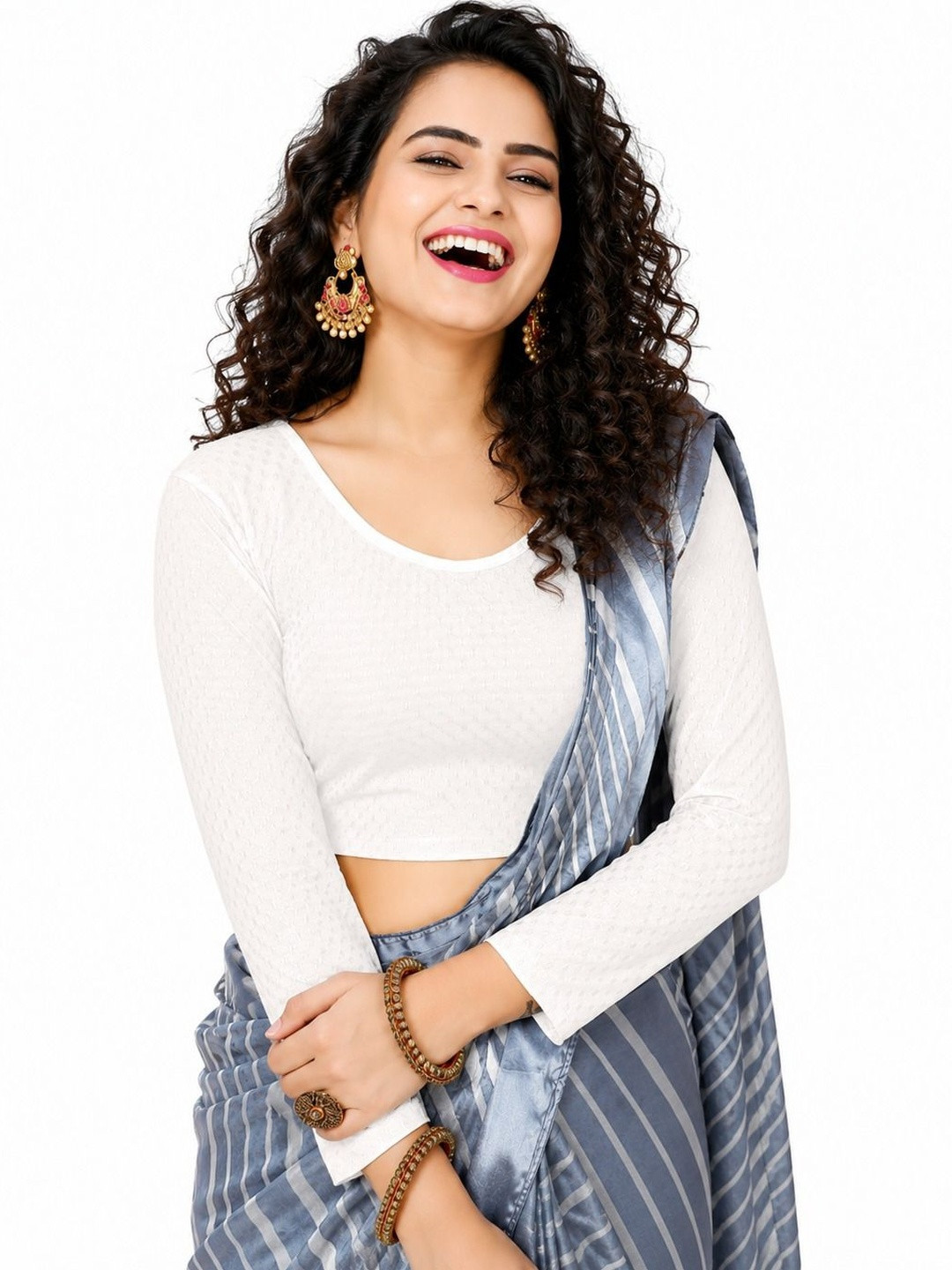 Pramukh Mart Cotton Solid Saree Blouse