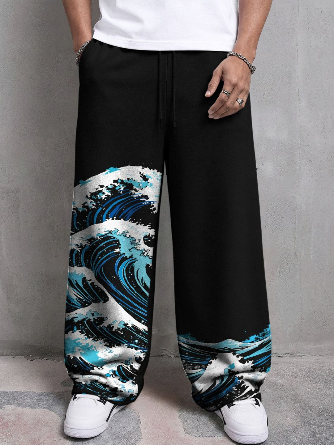 TRIPR Men Baggy Abstract Track Pants