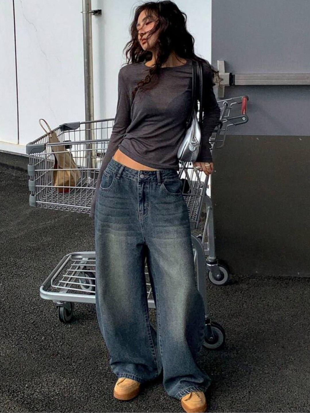 Mast & Harbour Women High-Rise Clean Look Light Fade Baggy Denim Jeans