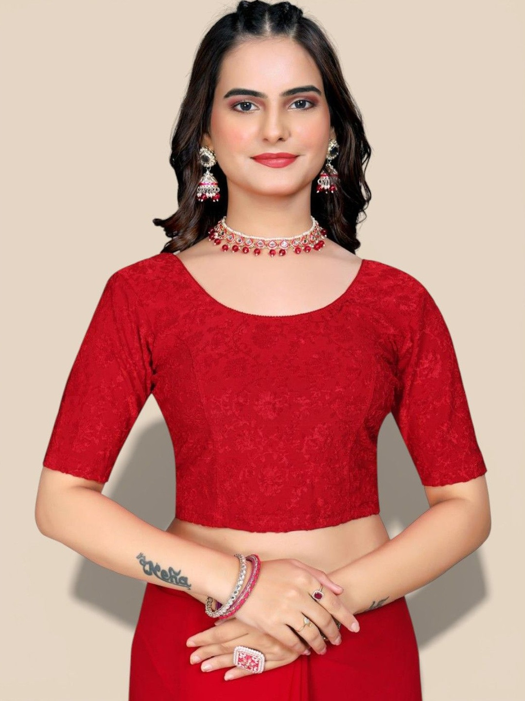 MRSWEARS Woven Design Saree Blouse