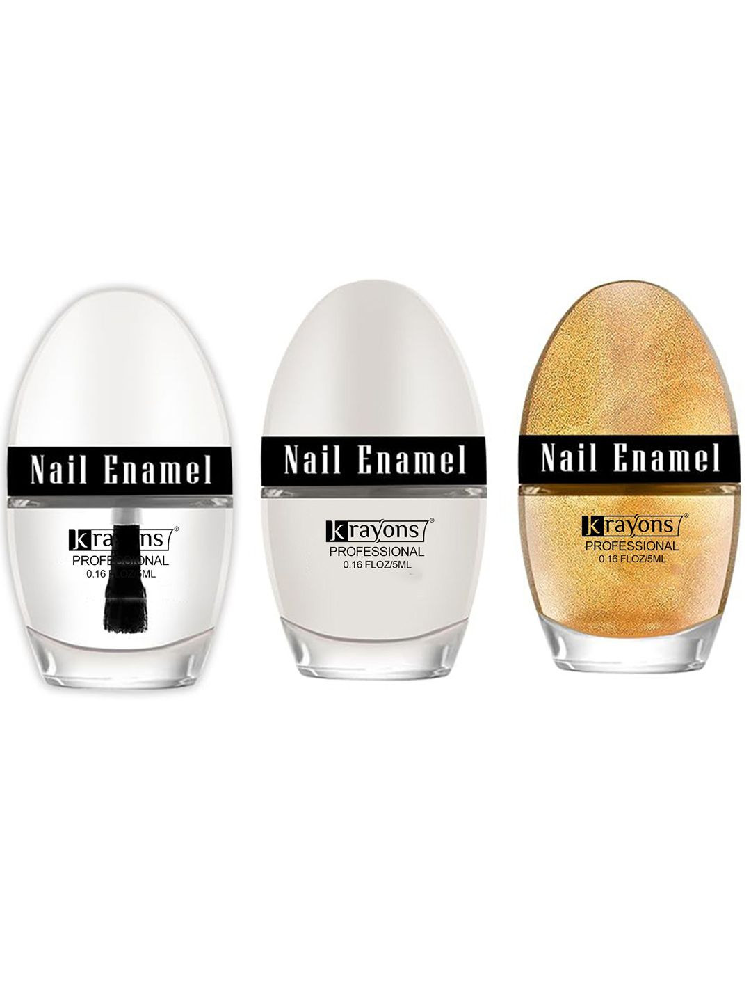 krayons Set Of 3 Professional Glossy Nail Paint-5ml Each-40-47-77