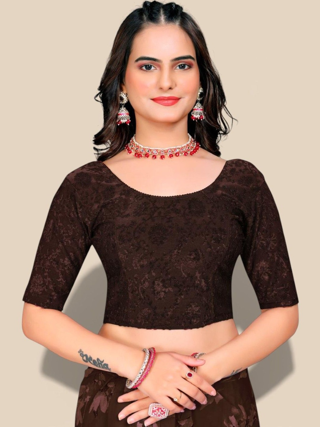 MRSWEARS Woven Design Saree Blouse