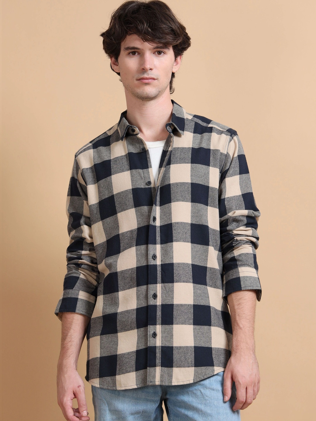 GLORYBOYZ Men Slim Fit Buffalo Checks Checked Casual Shirt