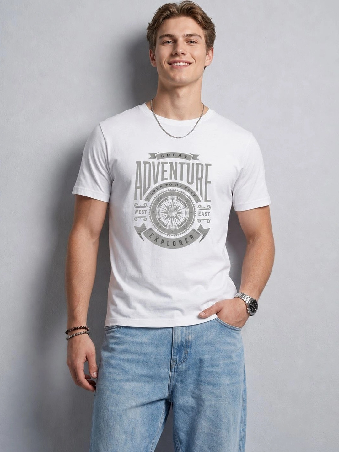 Roadster Men Typography Printed T-shirt