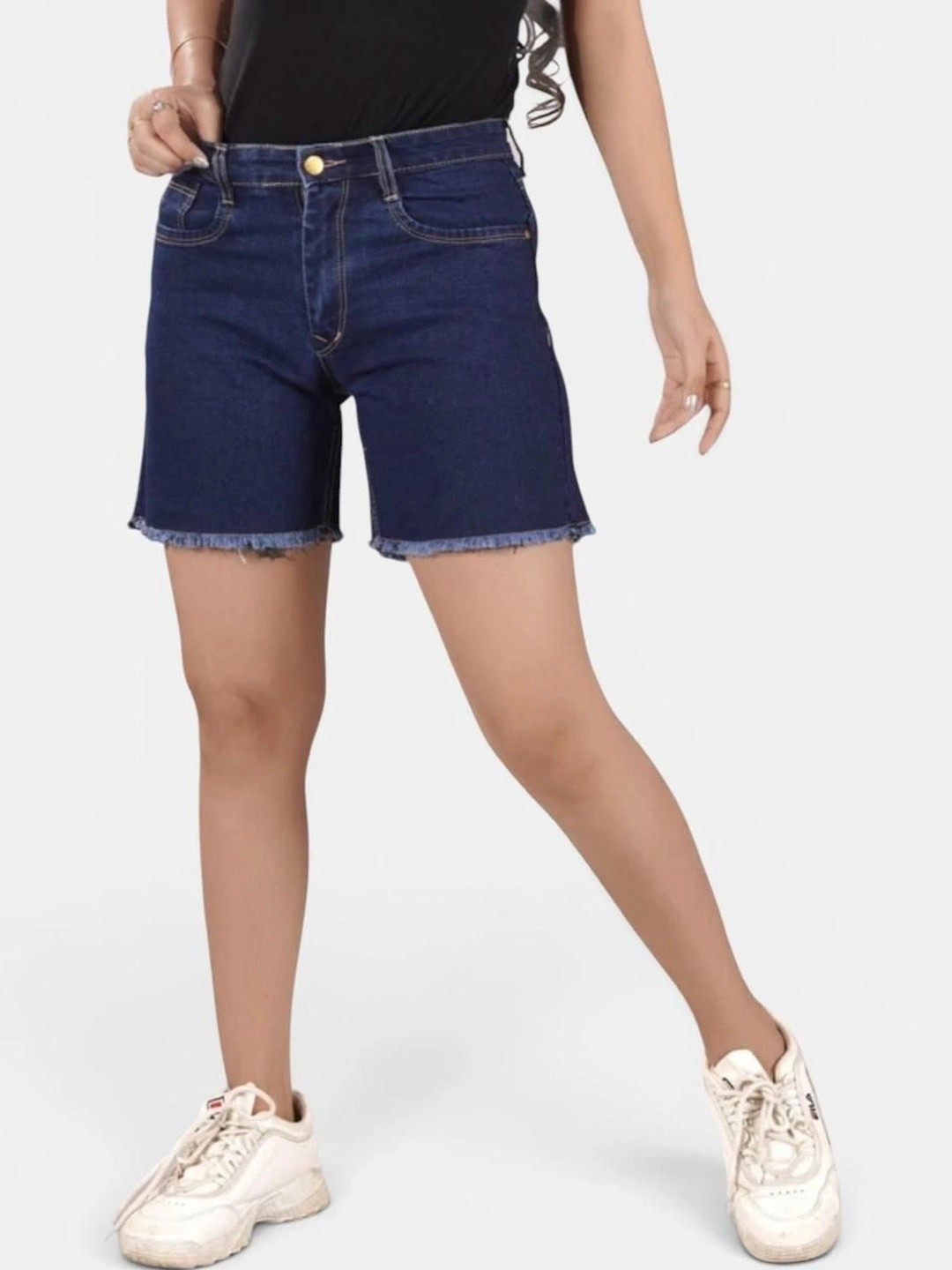 Angelo Women High-Rise Denim Denim Shorts