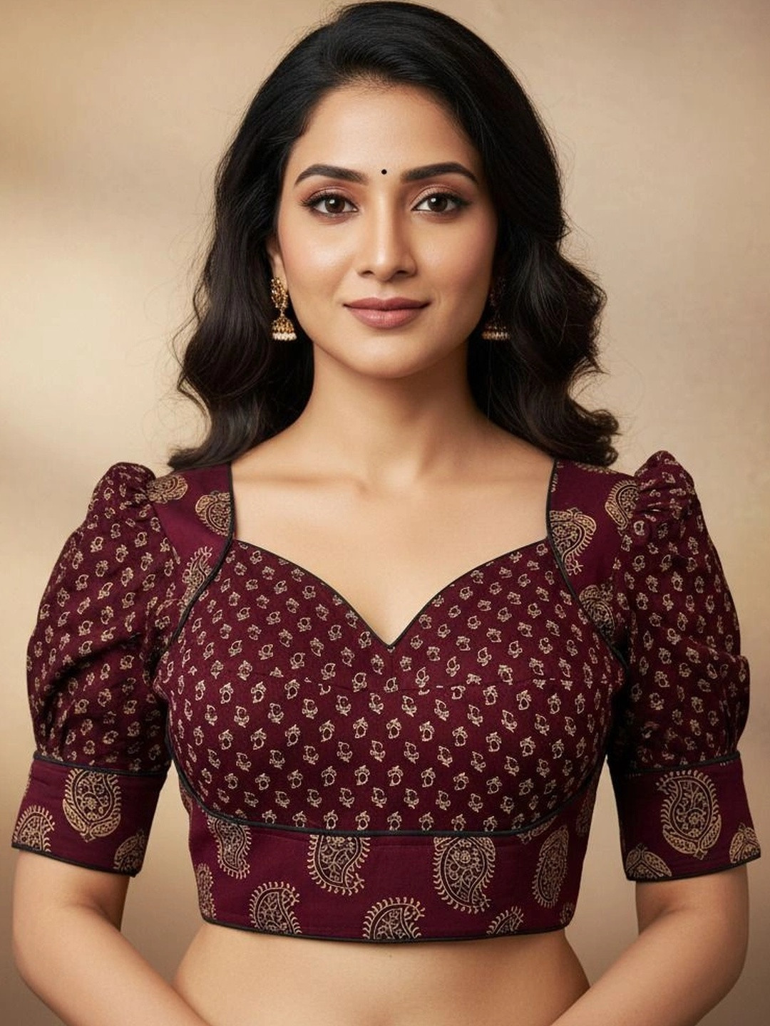 EZSTALL Cotton Printed Saree Blouse