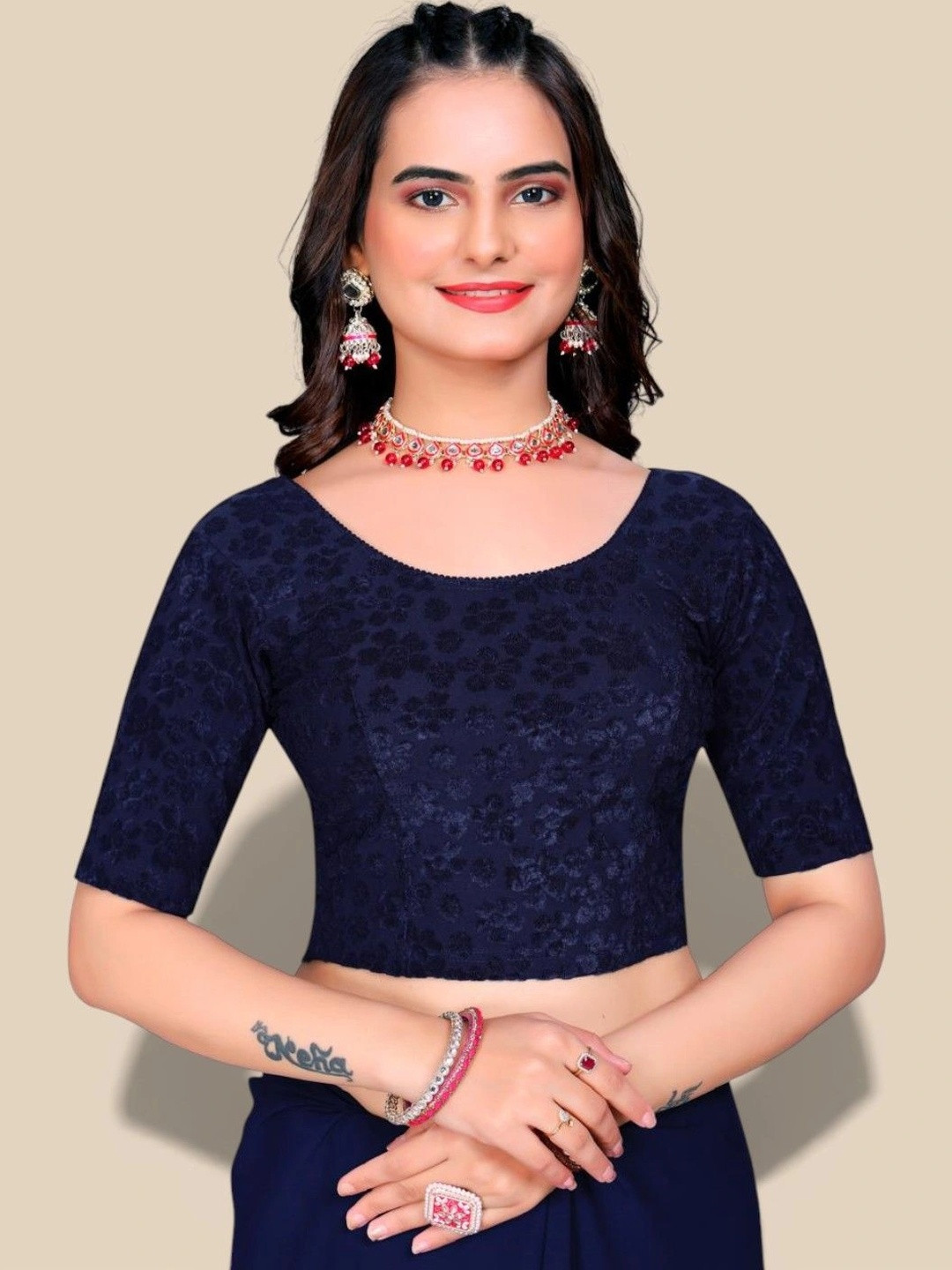 MISS WEARS Woven Design Saree Blouse