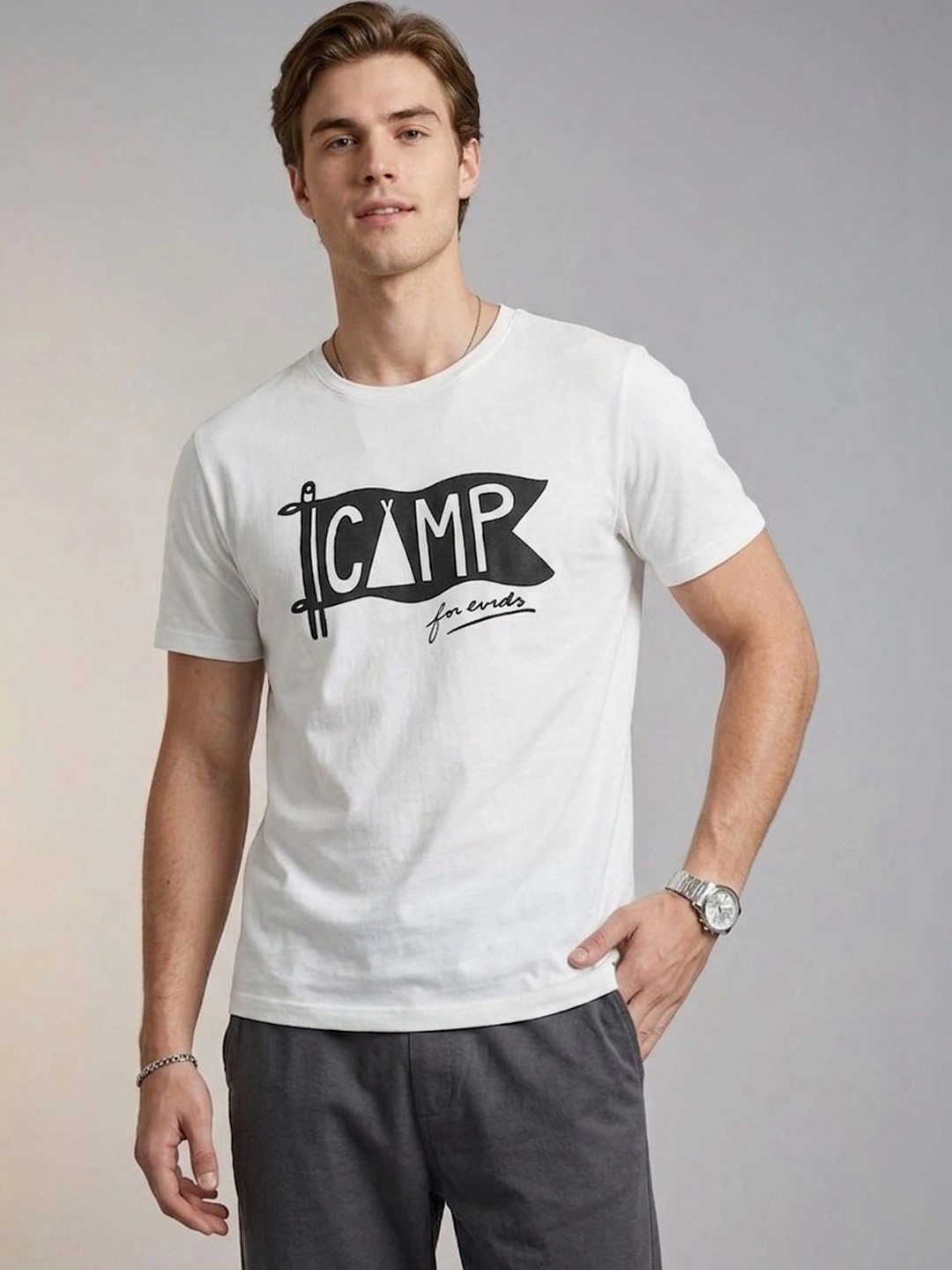 Roadster Men Typography Printed T-shirt