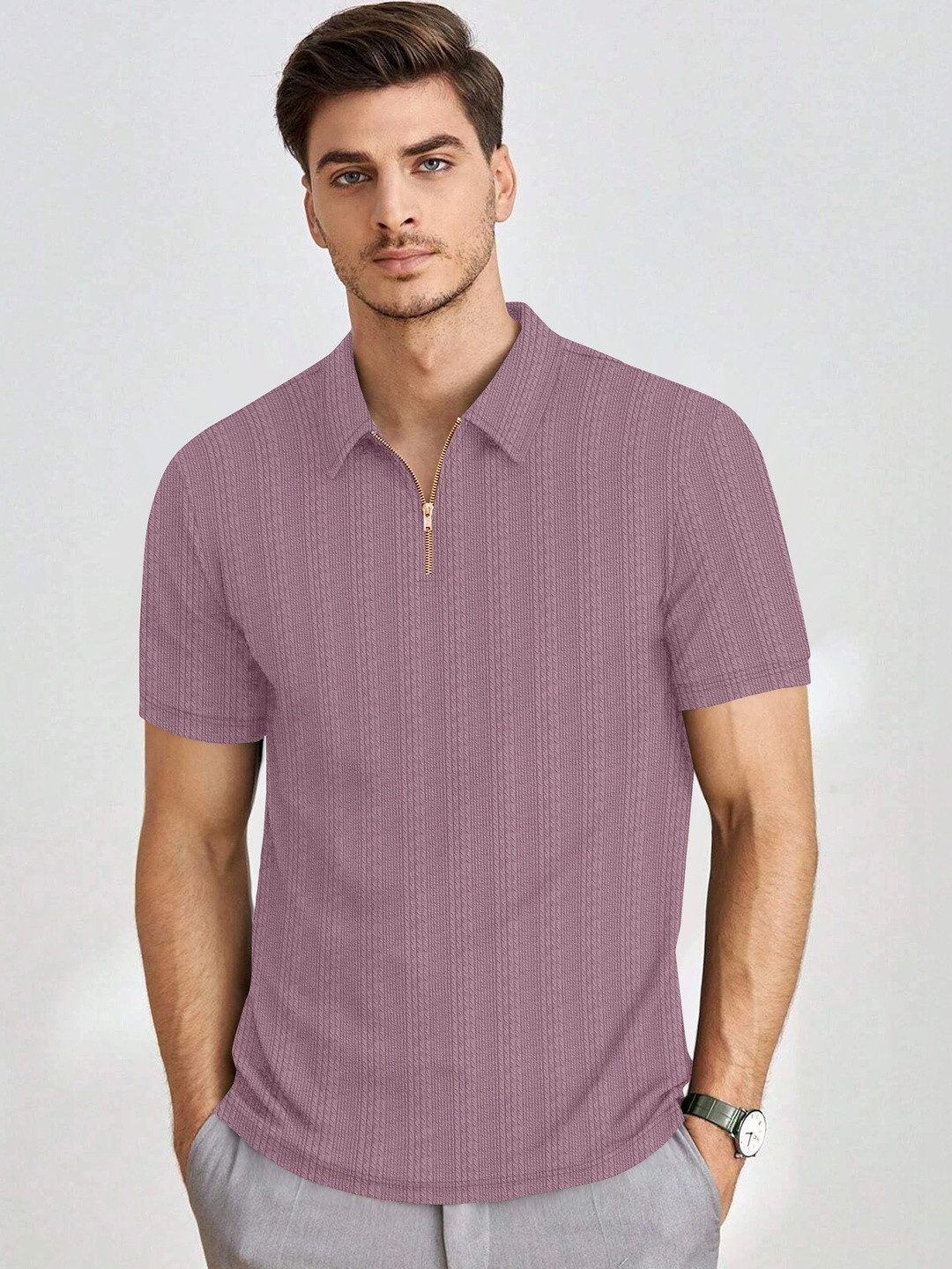 KAJARU Men Polo Collar T-shirt