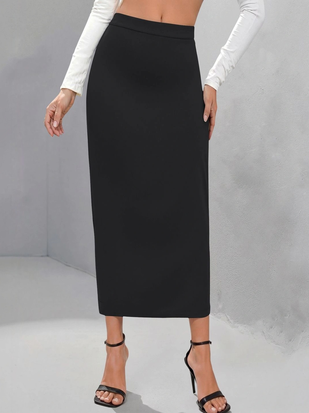 Dream Beauty Fashion Women Back Slit Midi Straight Skirt