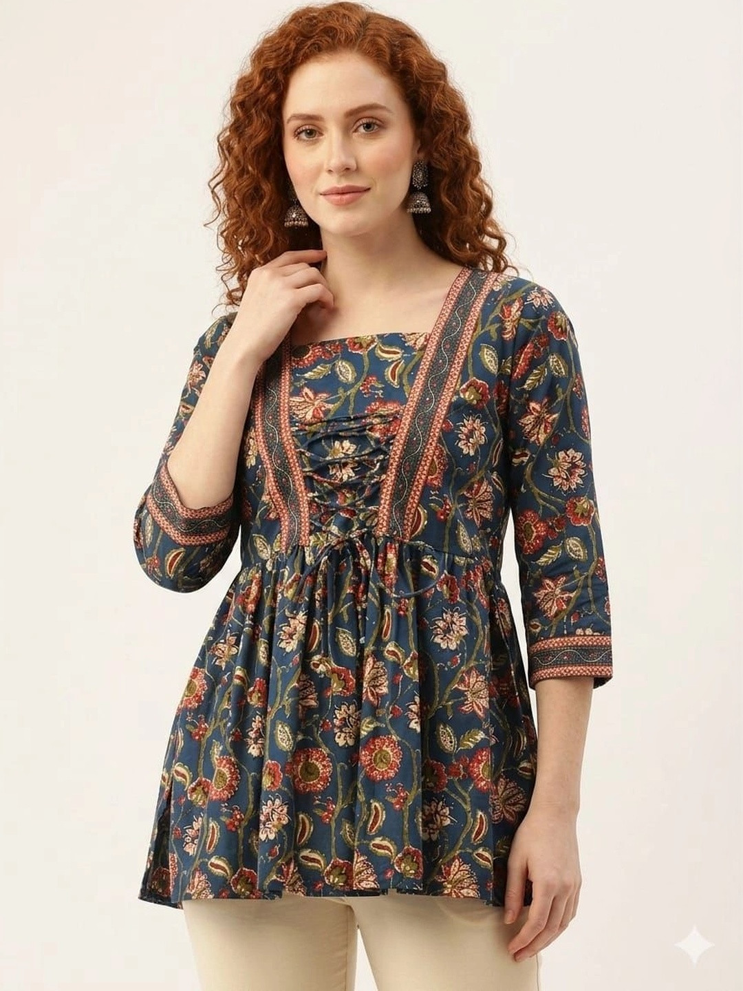 Shiprakshi Floral Print Cotton Top