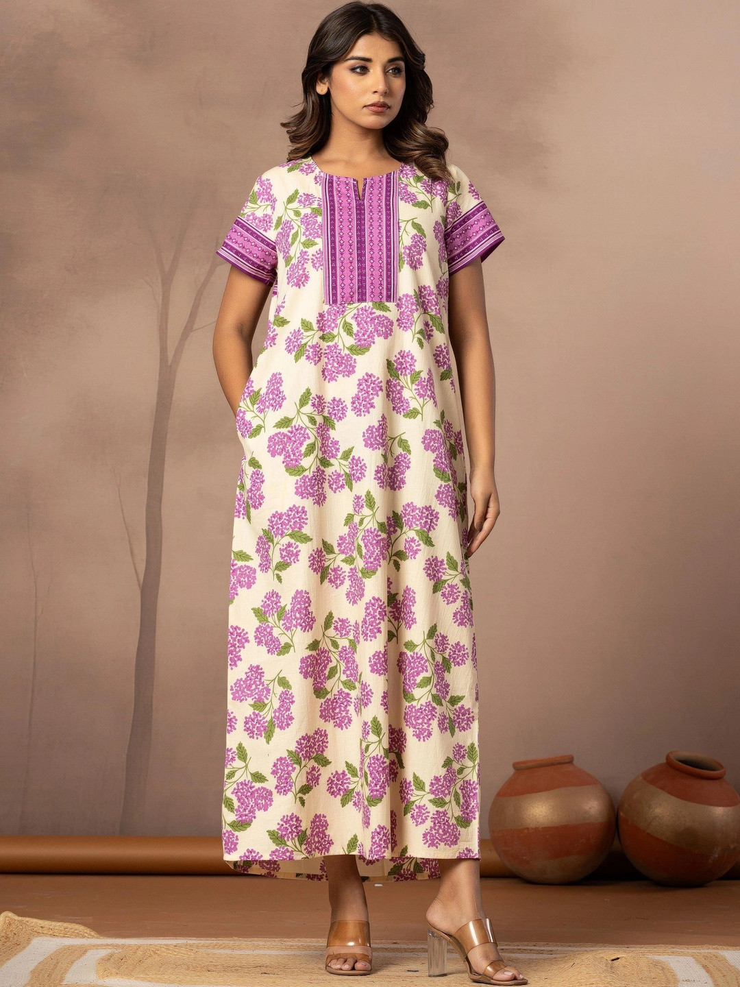 Nihsamah Printed Maxi Nightdress