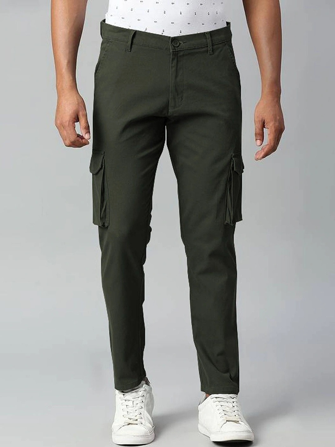 GENZILOOKS Men Relaxed Mid-Rise Cargos Cotton Trouser
