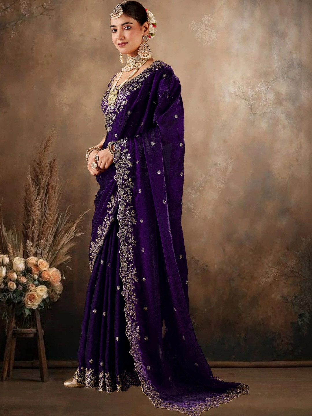 Tradivibe Embroidered Art Silk Banarasi Saree