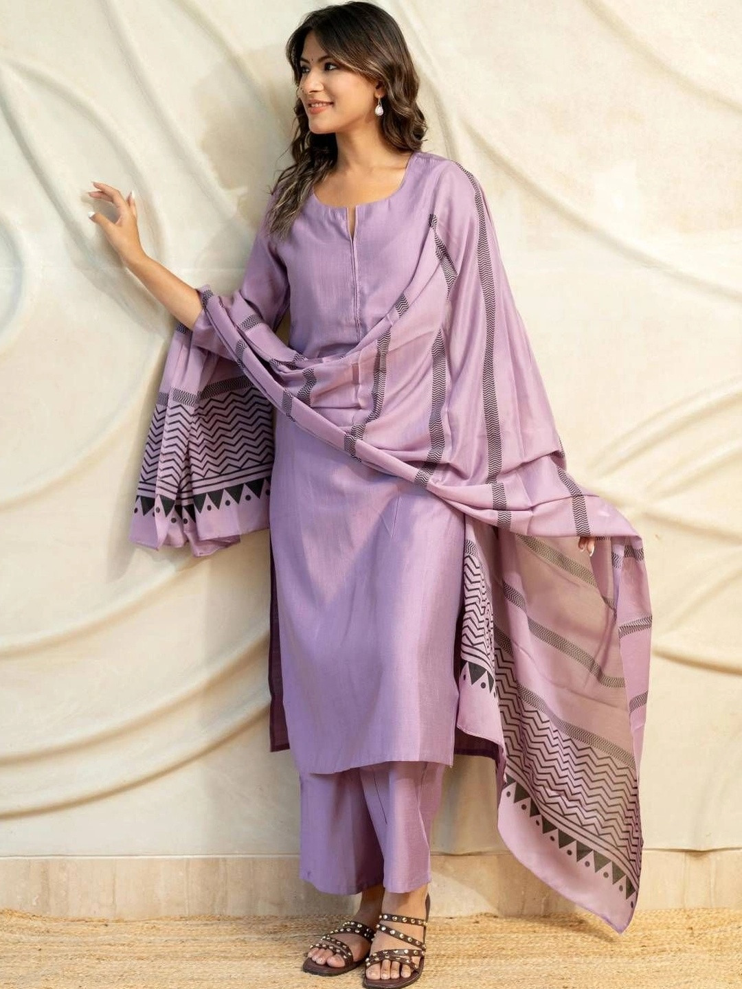 LIZORD FAB Women Ethnic Motifs Regular Kurta with Palazzos & With Dupatta