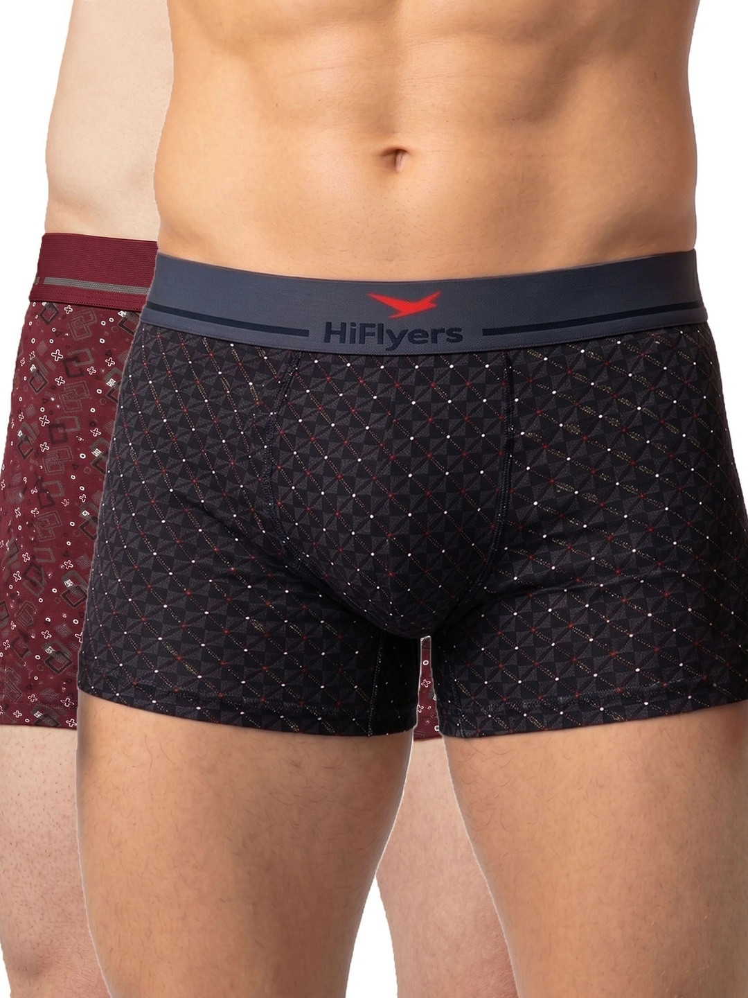 HiFlyers Pack of 2 Cotton Blend Printed Trunks