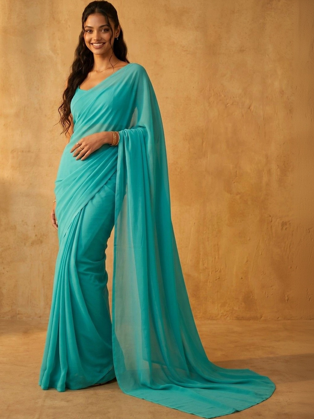 KINDA DESI Poly Georgette Designer Saree