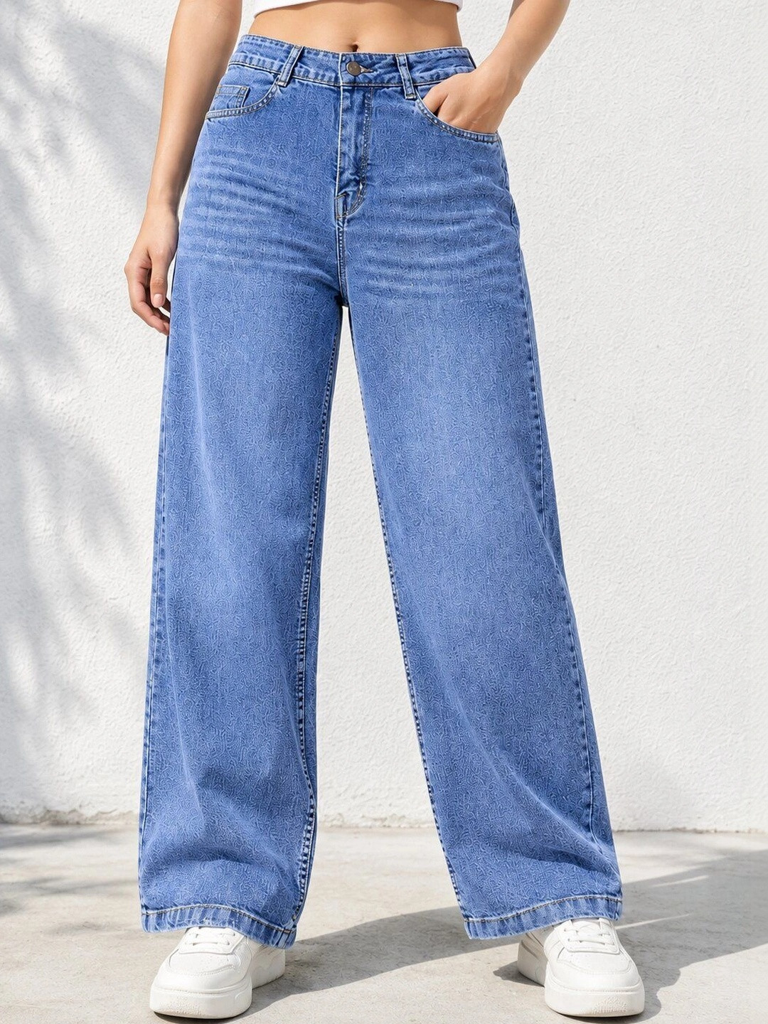M MODDY Women High-Rise Clean Look Straight Fit Stretchable Cotton Jeans