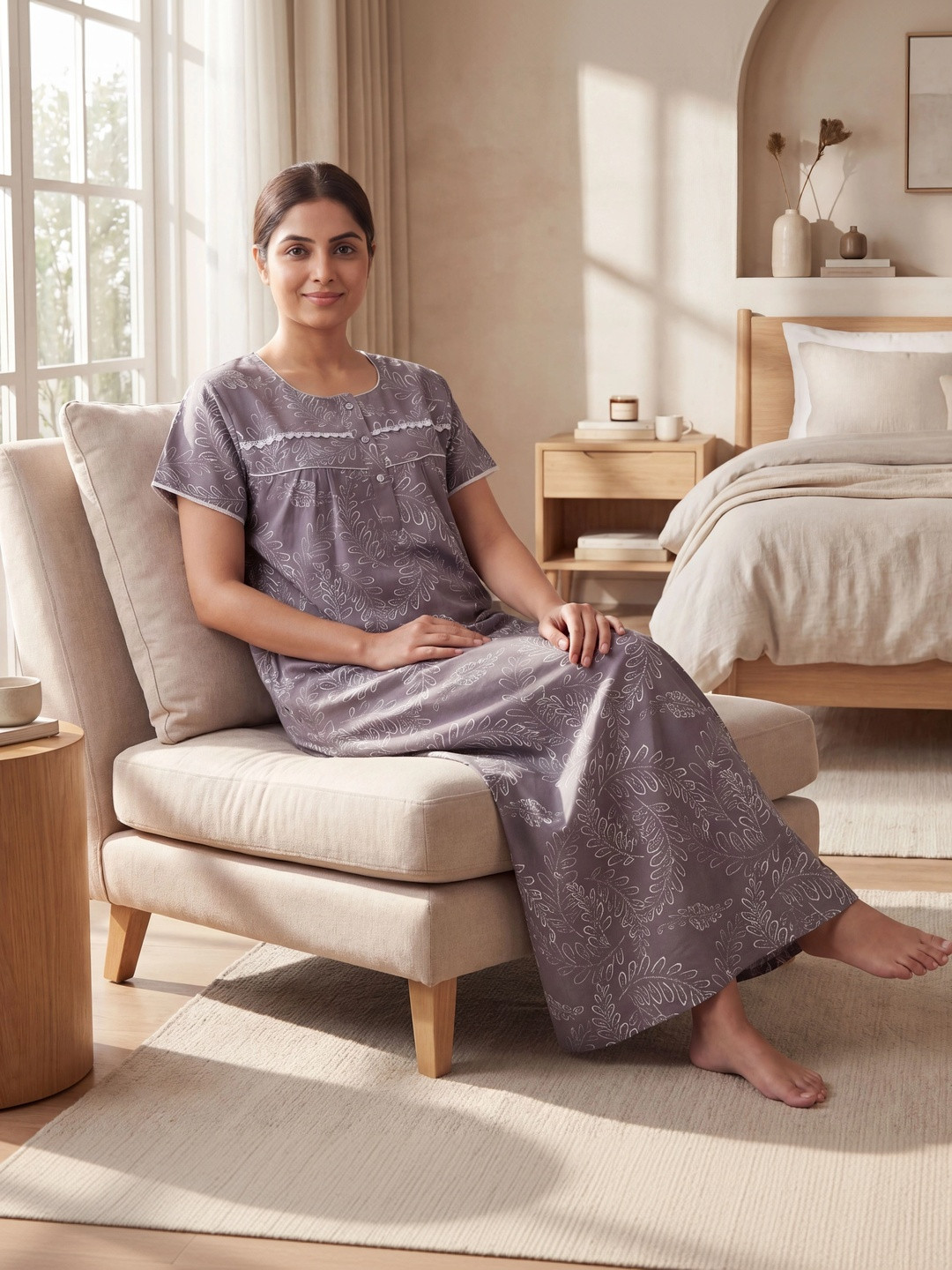 Vardhana Printed Maxi Nightdress
