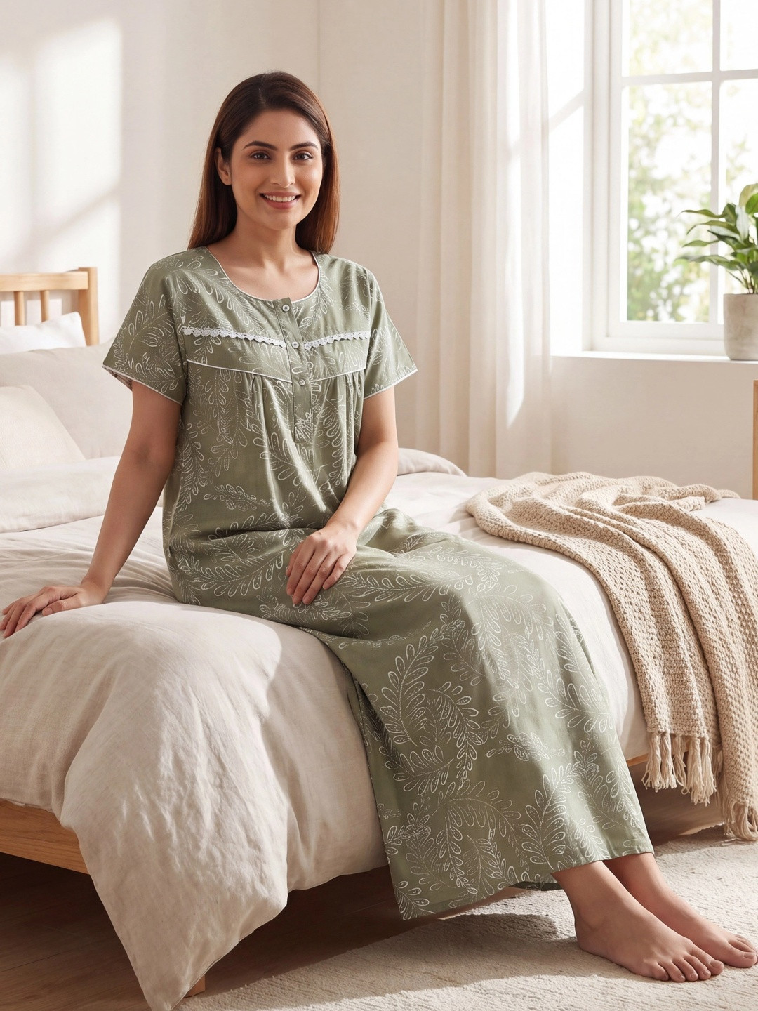 Vardhana Printed Maxi Nightdress