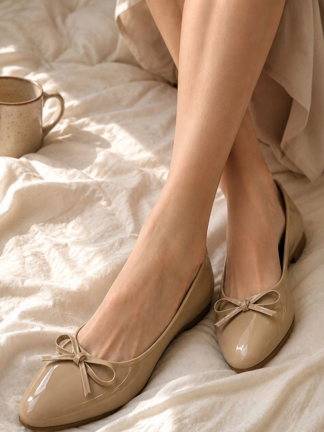 Ravis Pointed Toe Slip-On Ballerinas