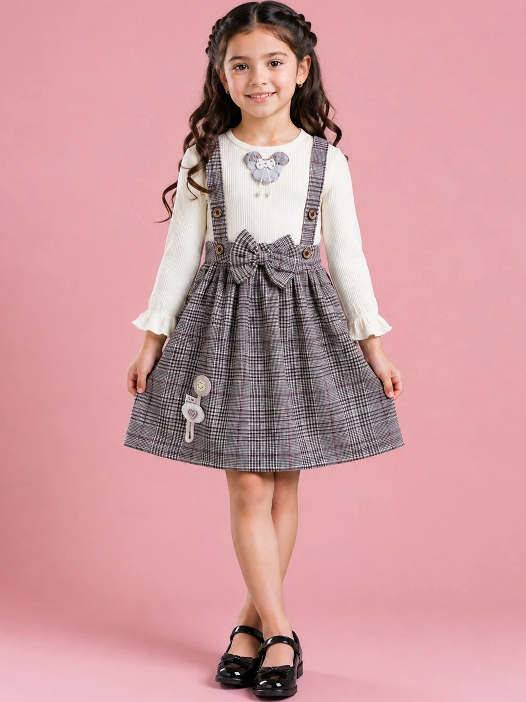 YK Checked A-Line Dress