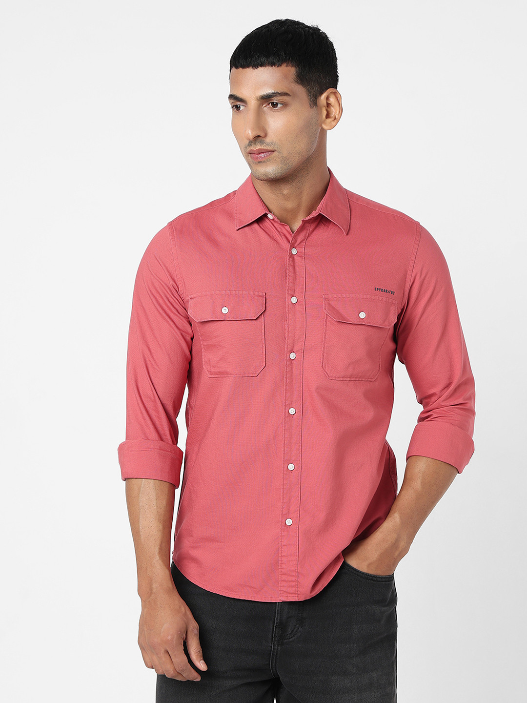 SPYKAR Spread Collar Casual Shirt