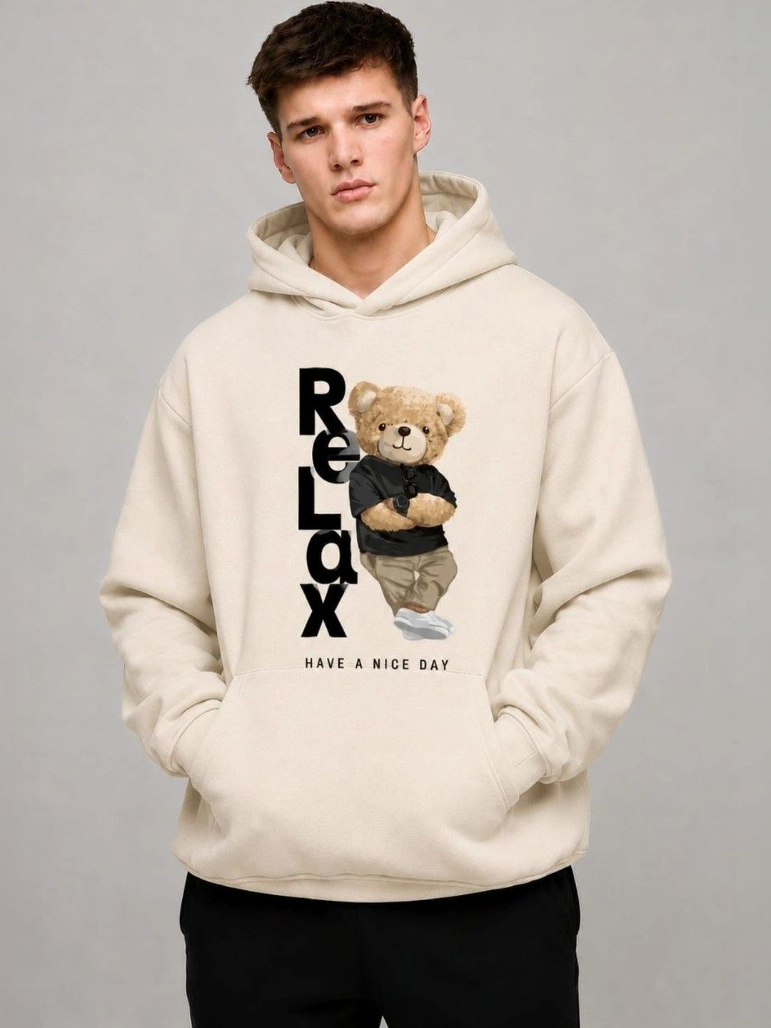JIVAS Men Printed Hooded Sweatshirt