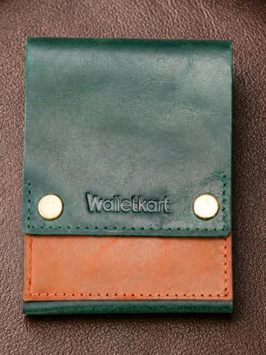 WALLETKART Men Colourblocked Leather Two Fold Wallet