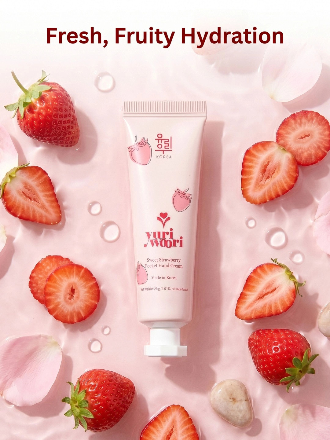 yuri woori Strawberry Hand Cream 30ml Hydrating Nourishing with Fruit Extracts
