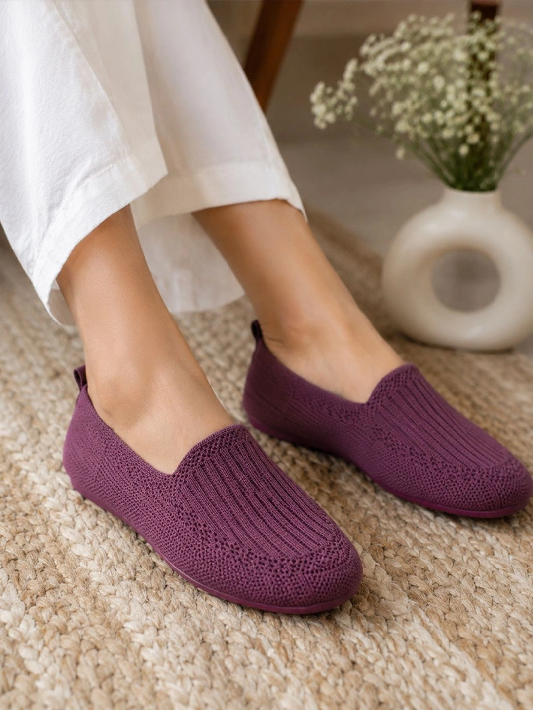 WELCOME Slip-On Memory Foam Flexible Walking Training Elegant Ballerina