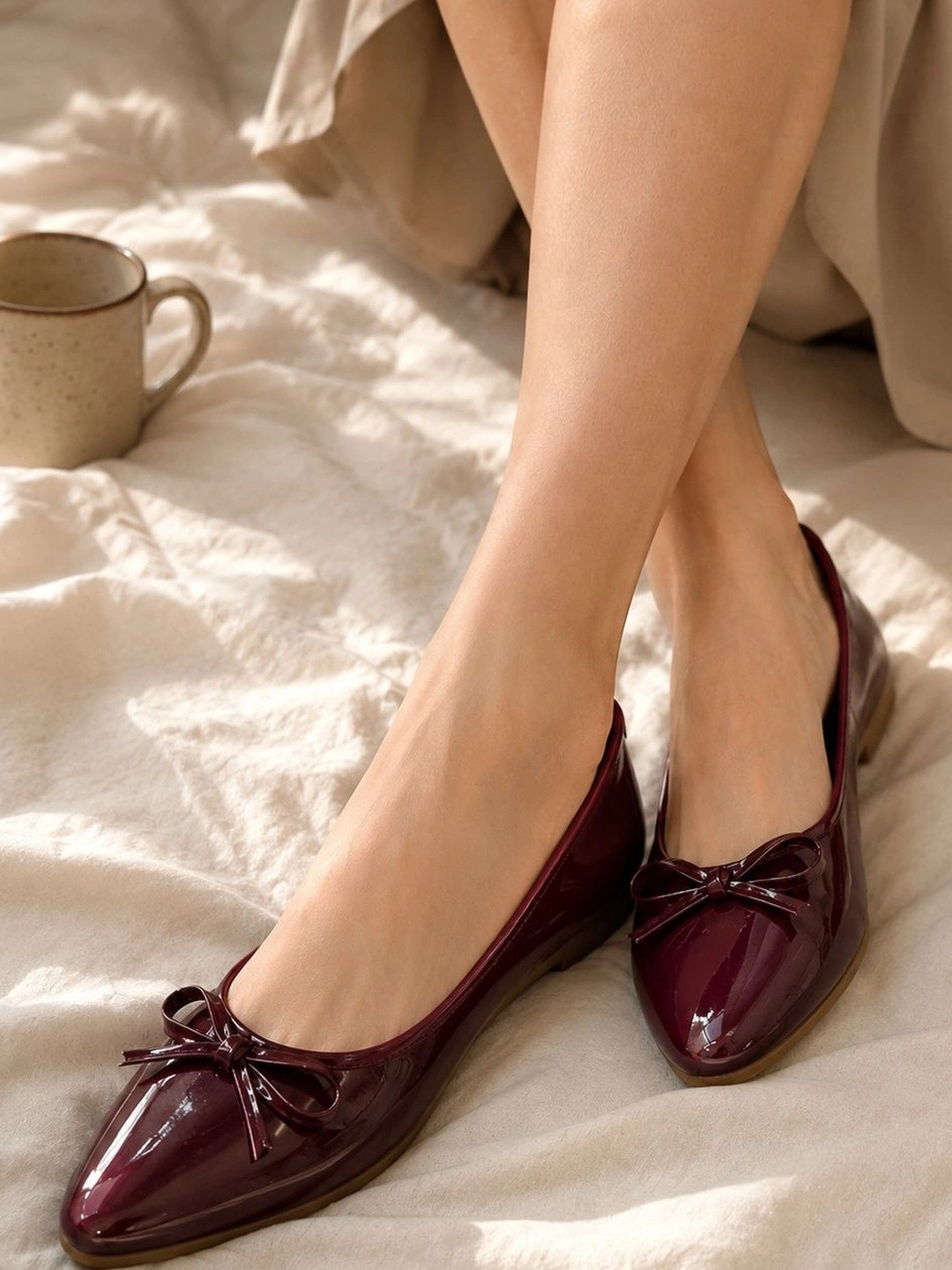 Ravis Pointed Toe Slip-On Ballerinas