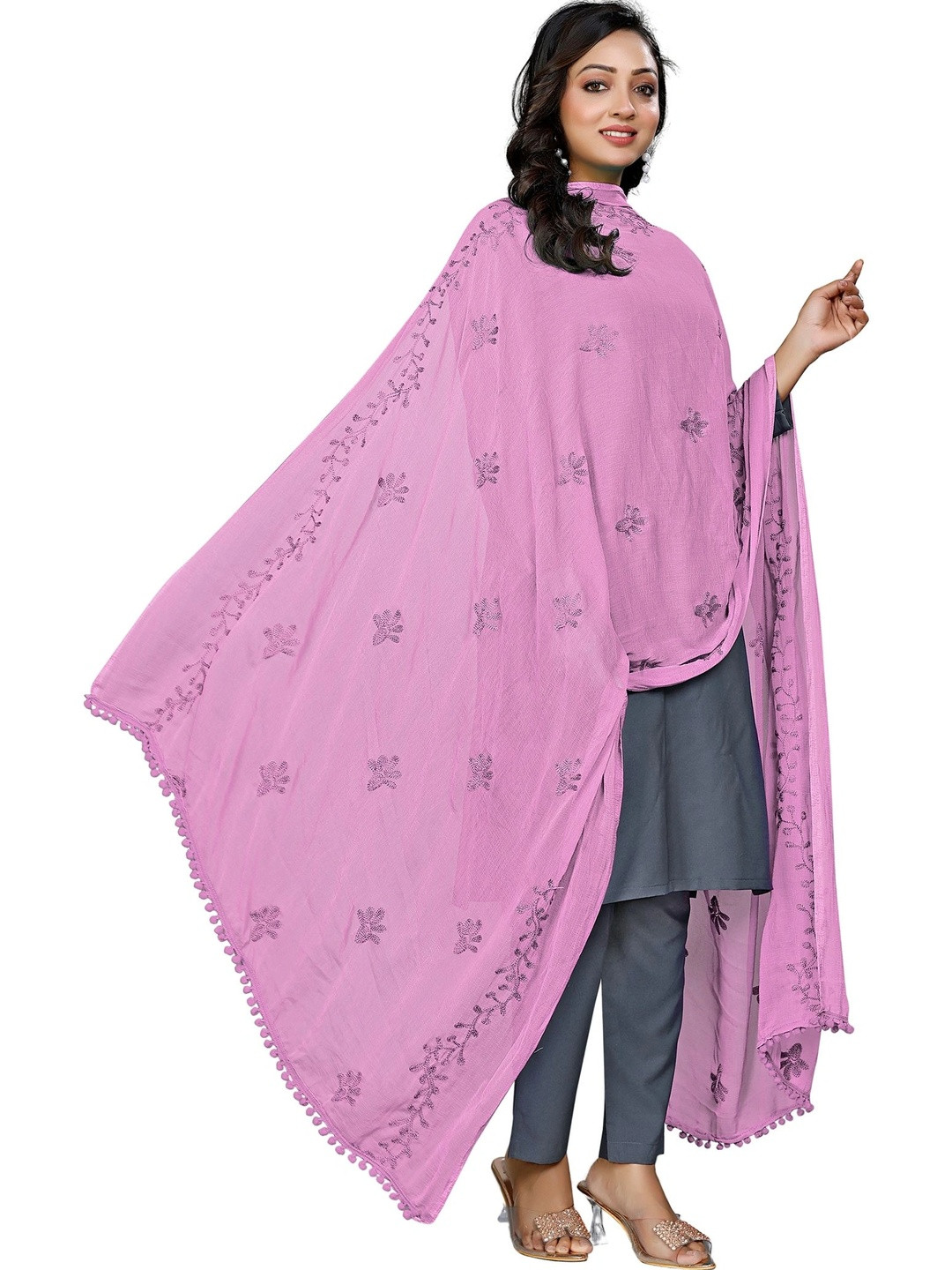 Cloric Fashion Embroidered Dupatta with Thread Work