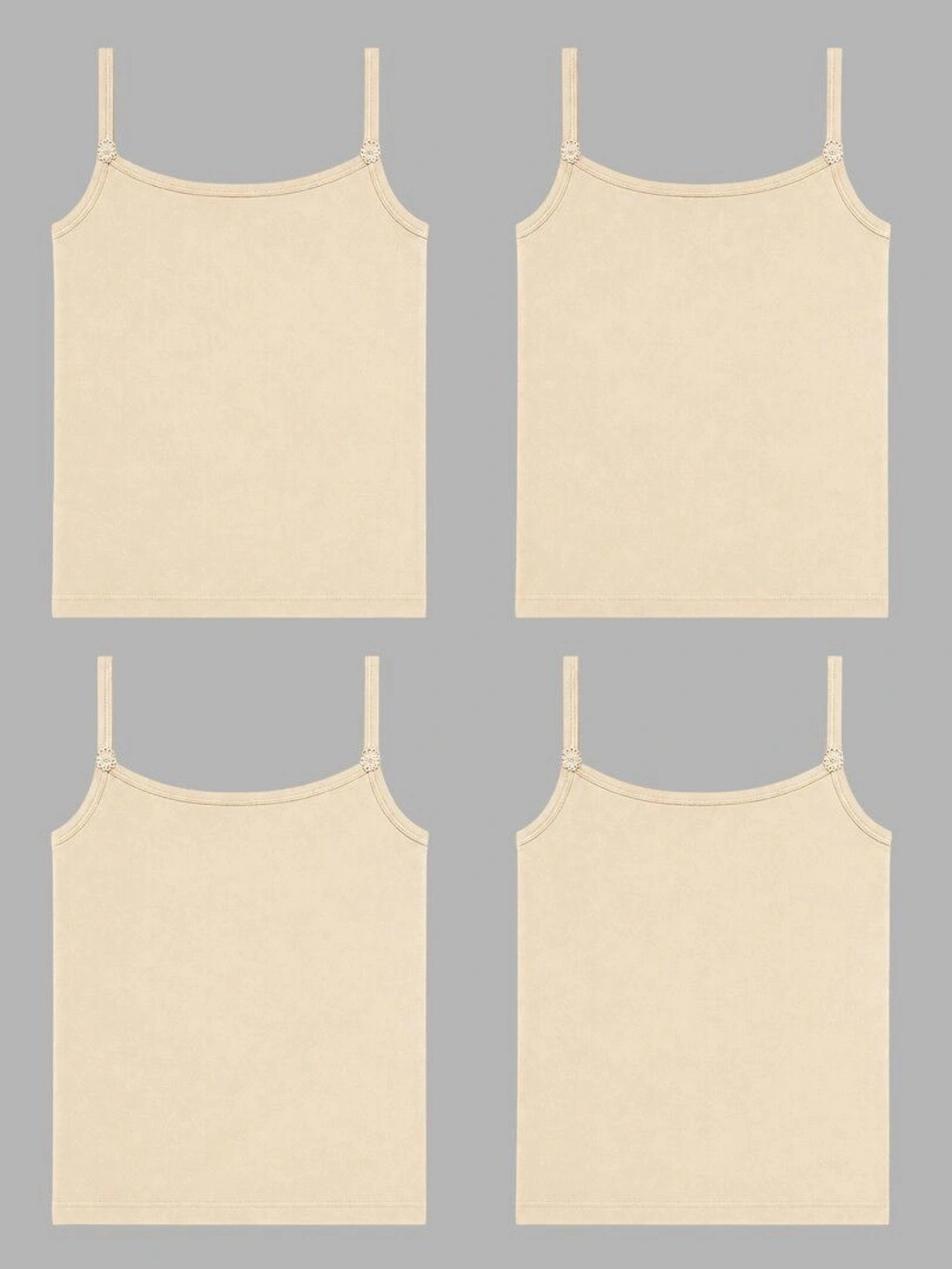DYCA Infant Girls Pack Of 4 Cotton Sleeveless Camisoles