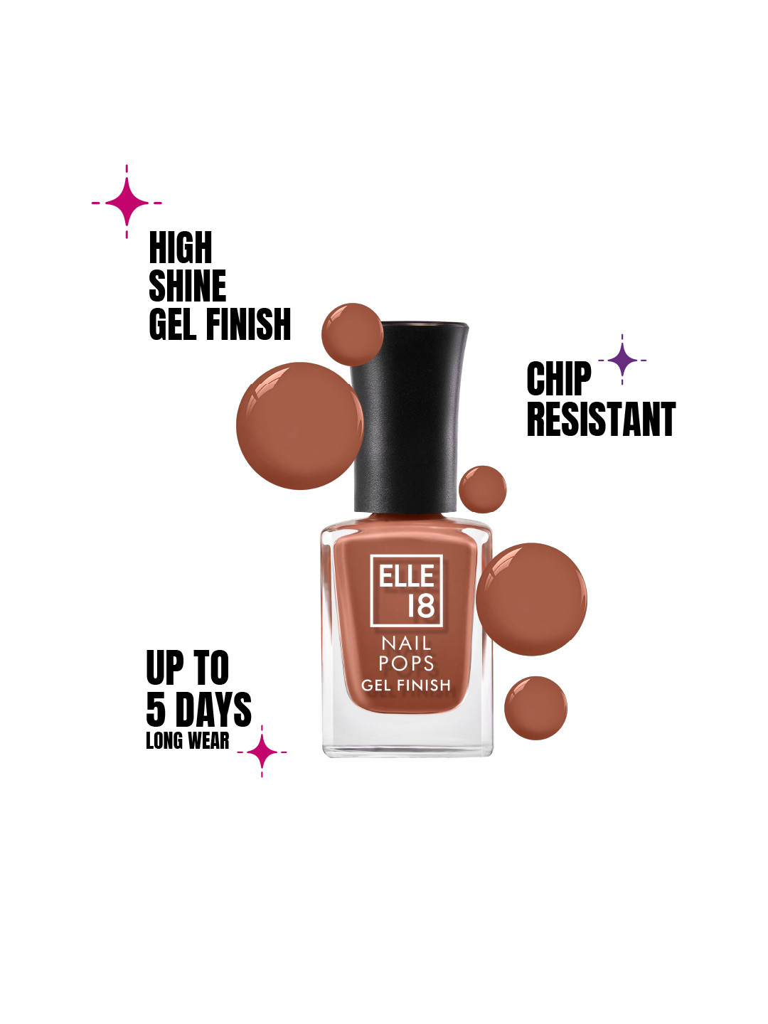 ELLE 18 Gel Finish Long Lasting Chip Resistant Nail Pops 10ml - G16