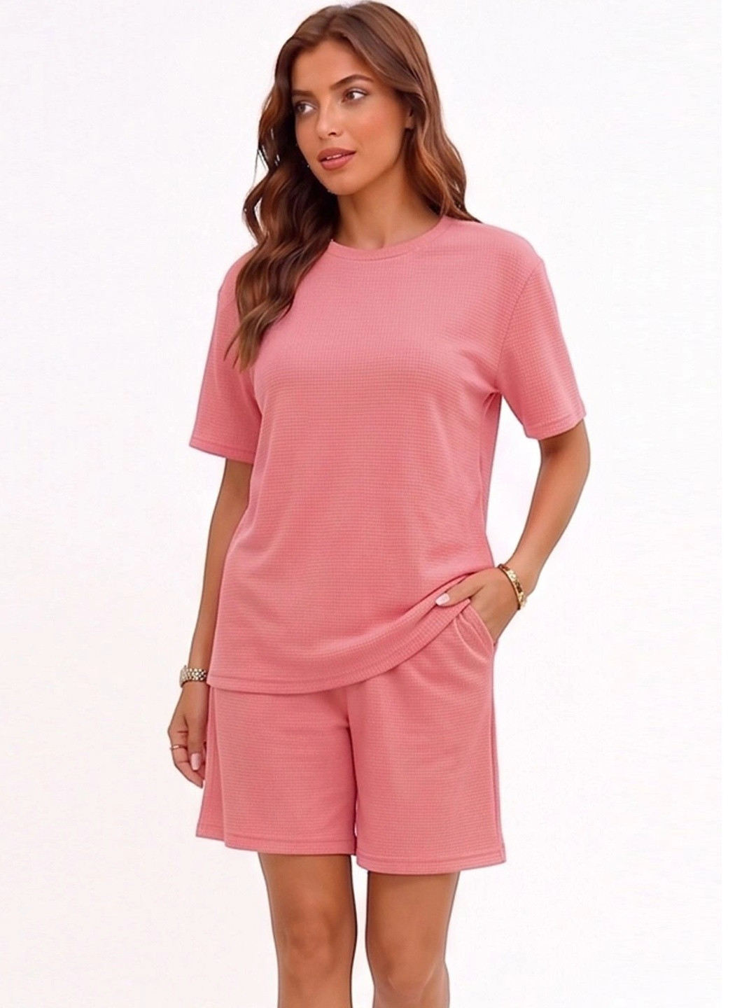 VOGAAN Self Design T-shirt with Shorts