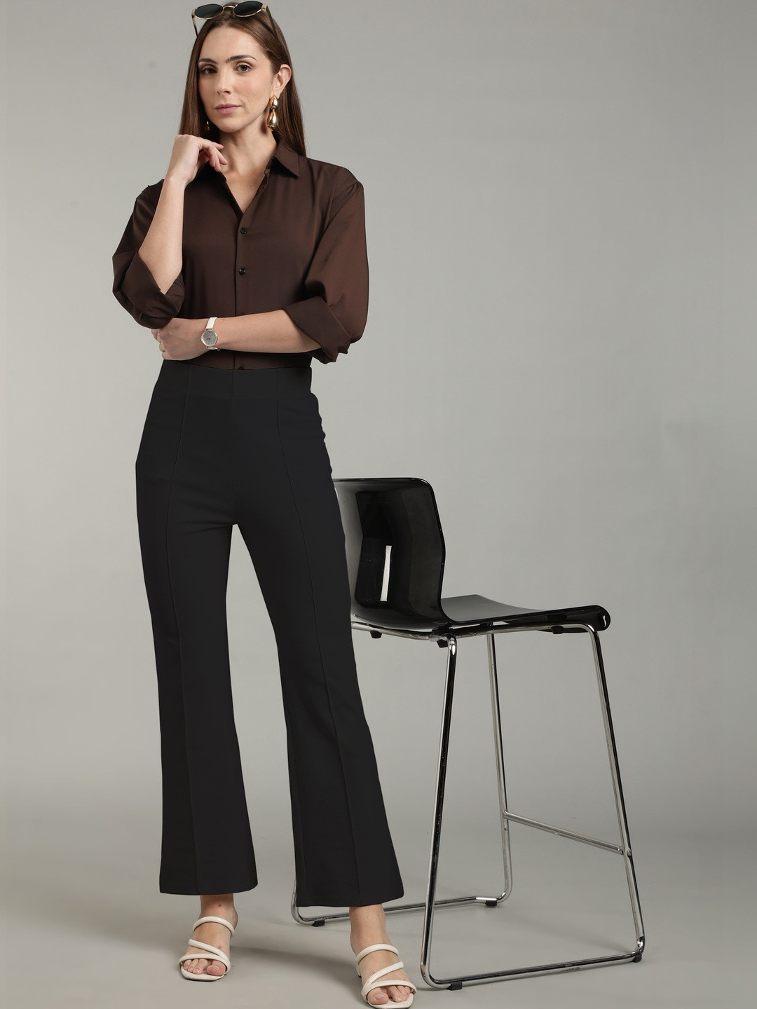 R.Code by The Roadster Life Co. Women Relaxed Easy Wash Trousers