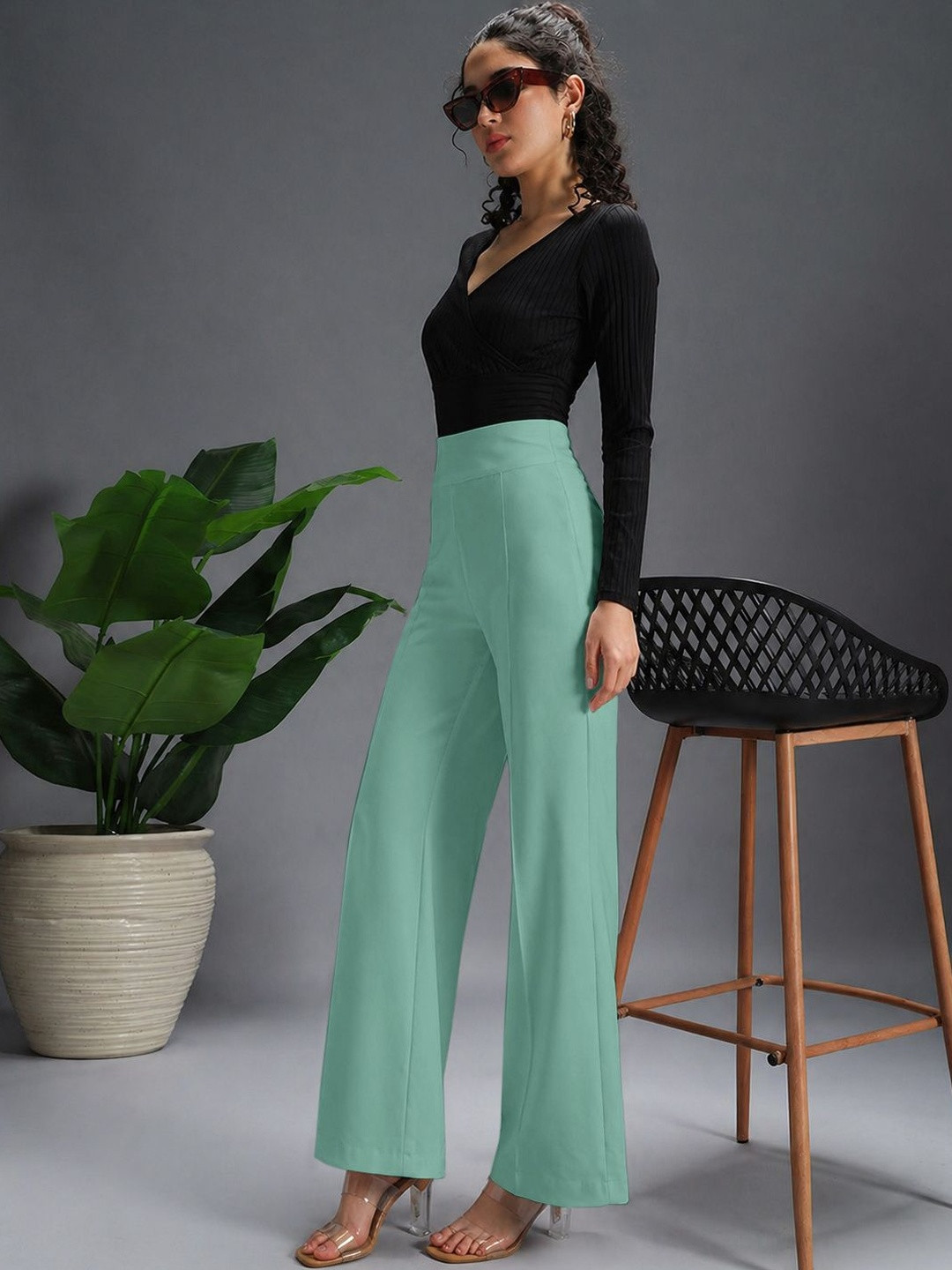 R.Code by The Roadster Life Co. Women Relaxed Easy Wash Trousers