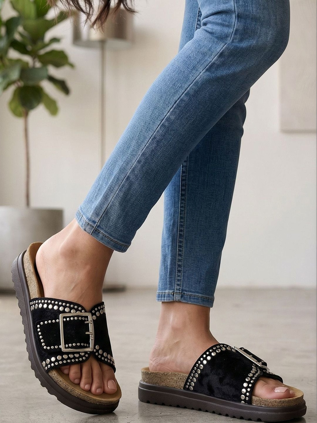 SHOEBEE Women Embellished Open Toe Flats with Buckles