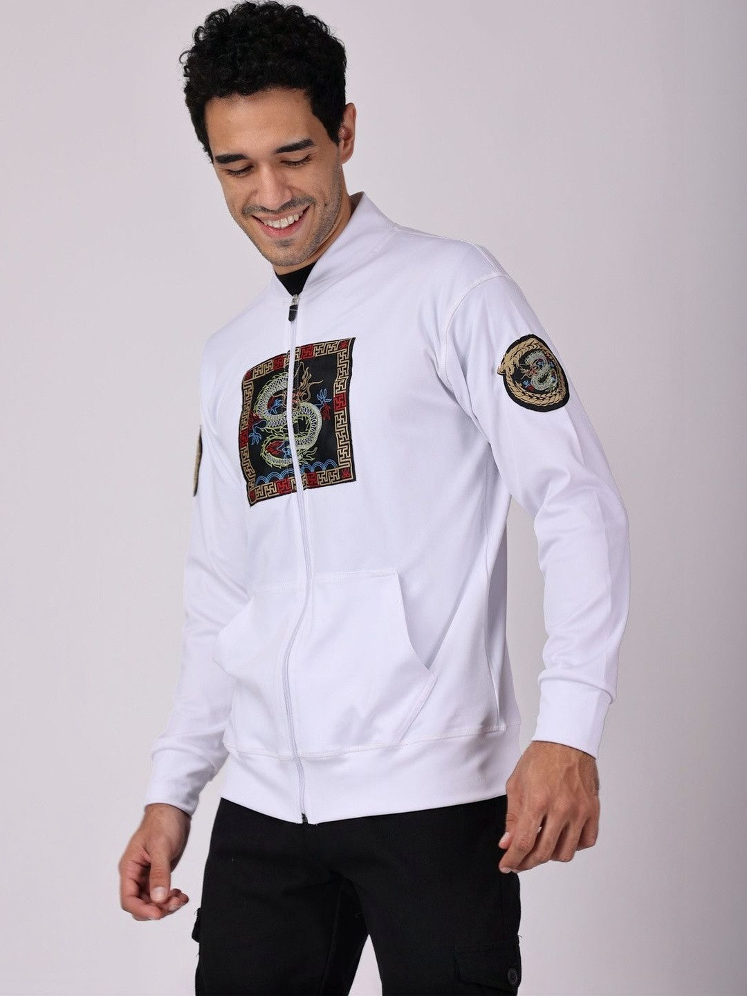YELLOW TREE Men Printed Stand Collar Casual Jacket