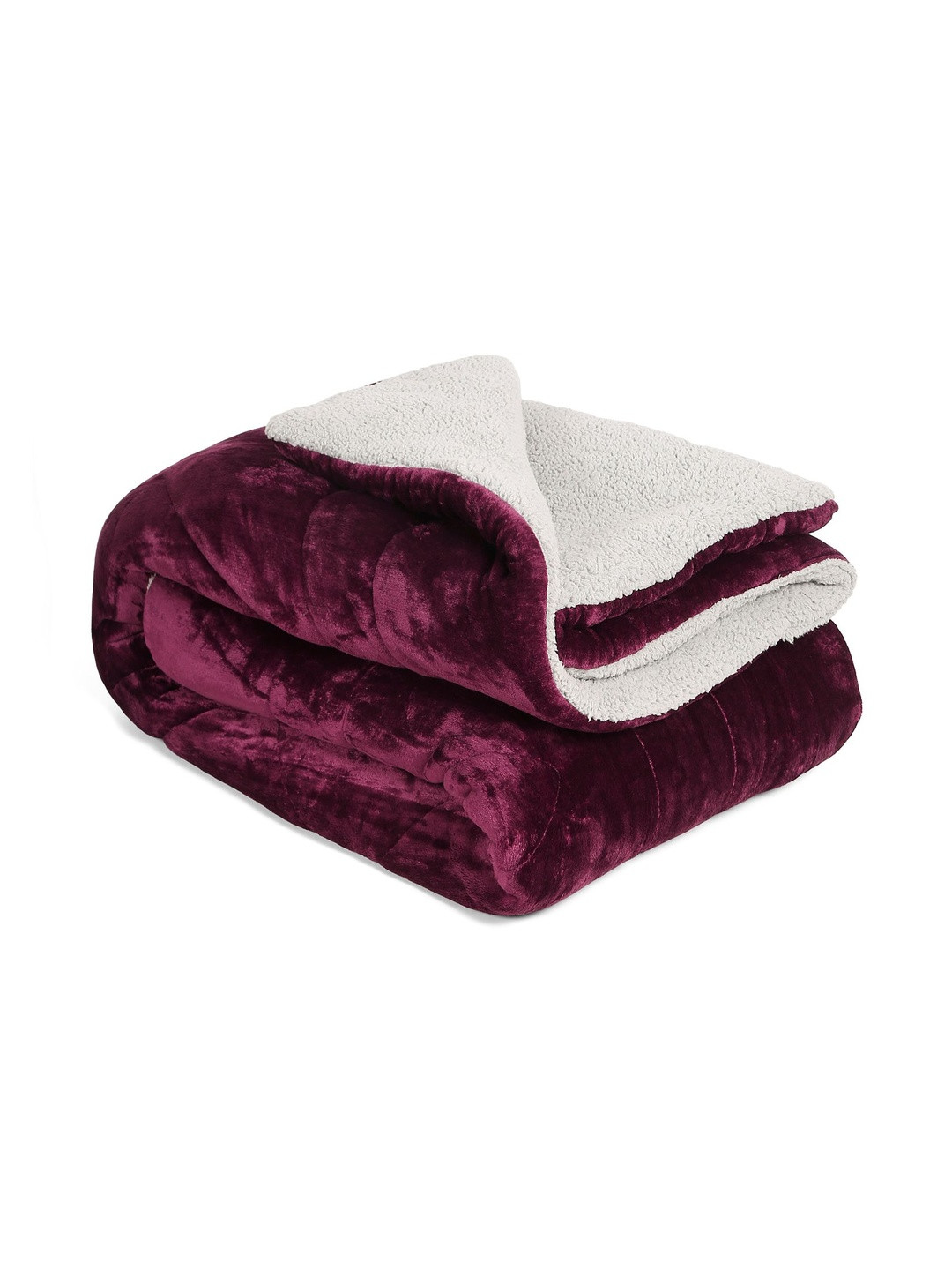 Nivasam Purple & Maroon Microfiber Heavy Winter Quilt