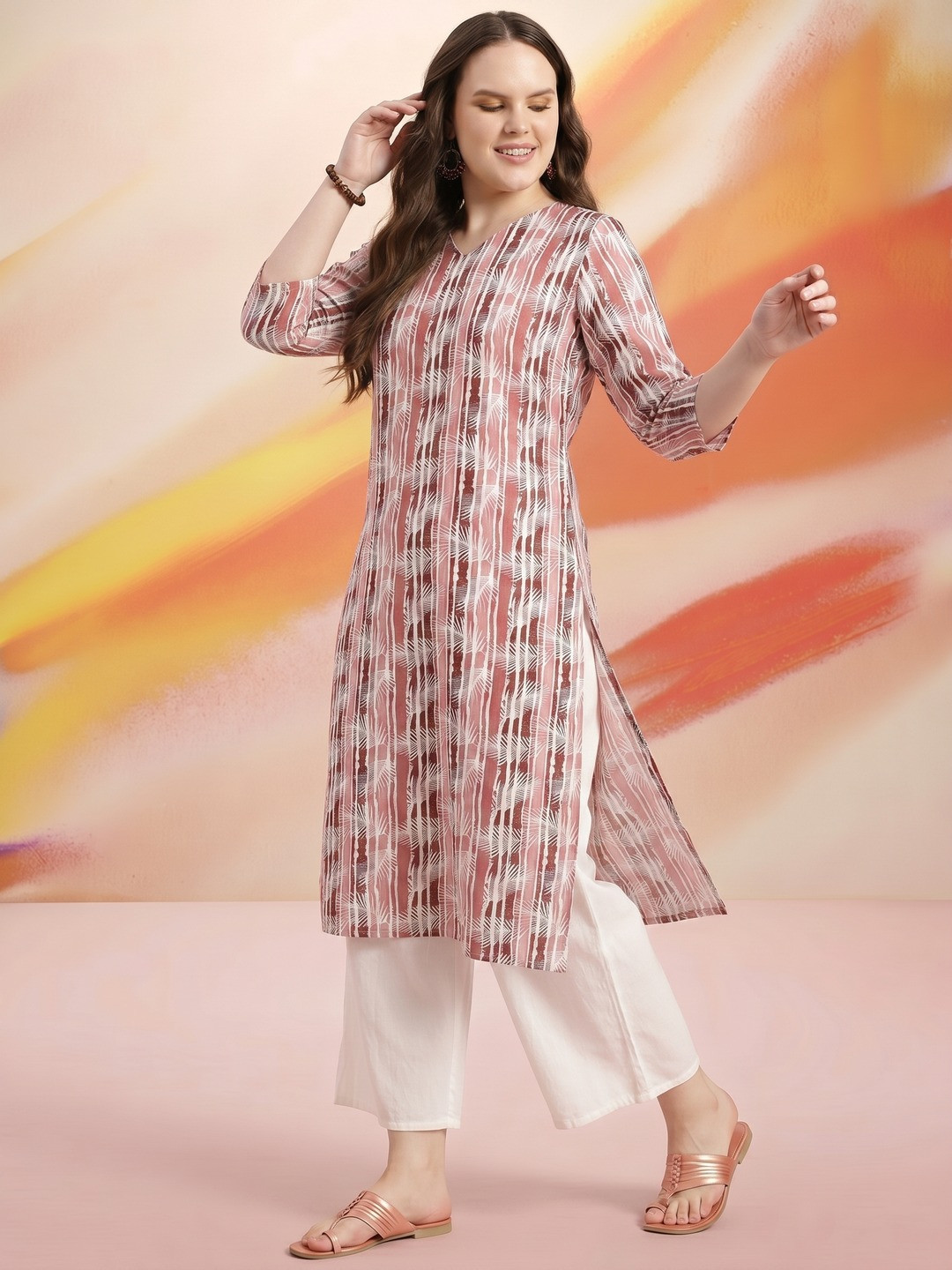 HERE&NOW X fwd Printed Straight Kurta