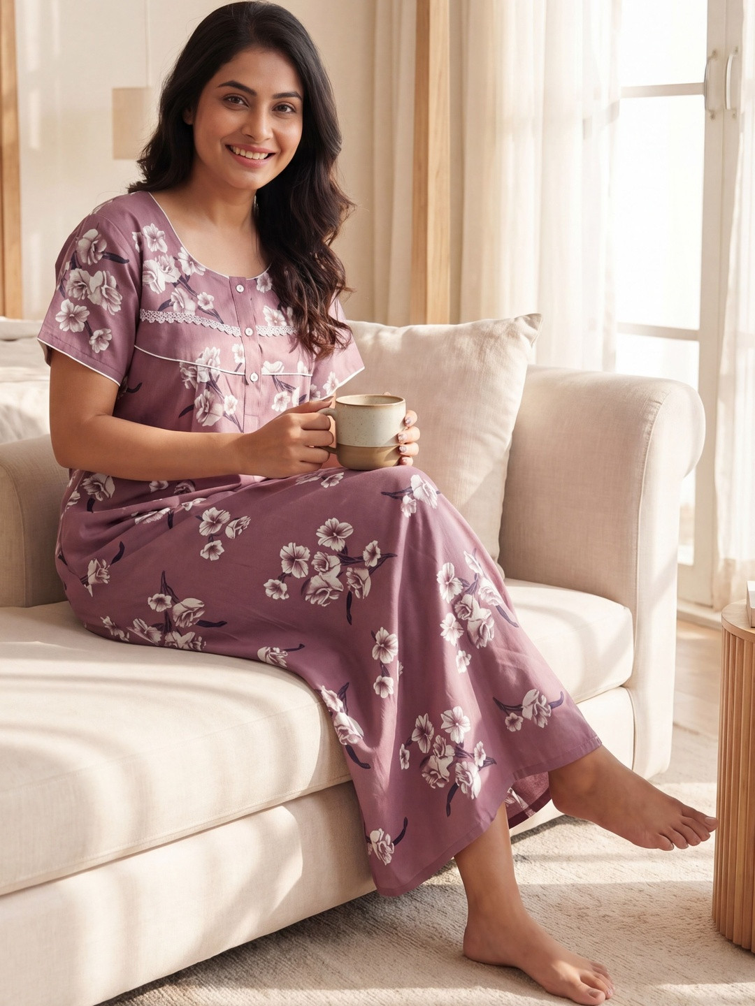 Vardhana Printed Maxi Nightdress