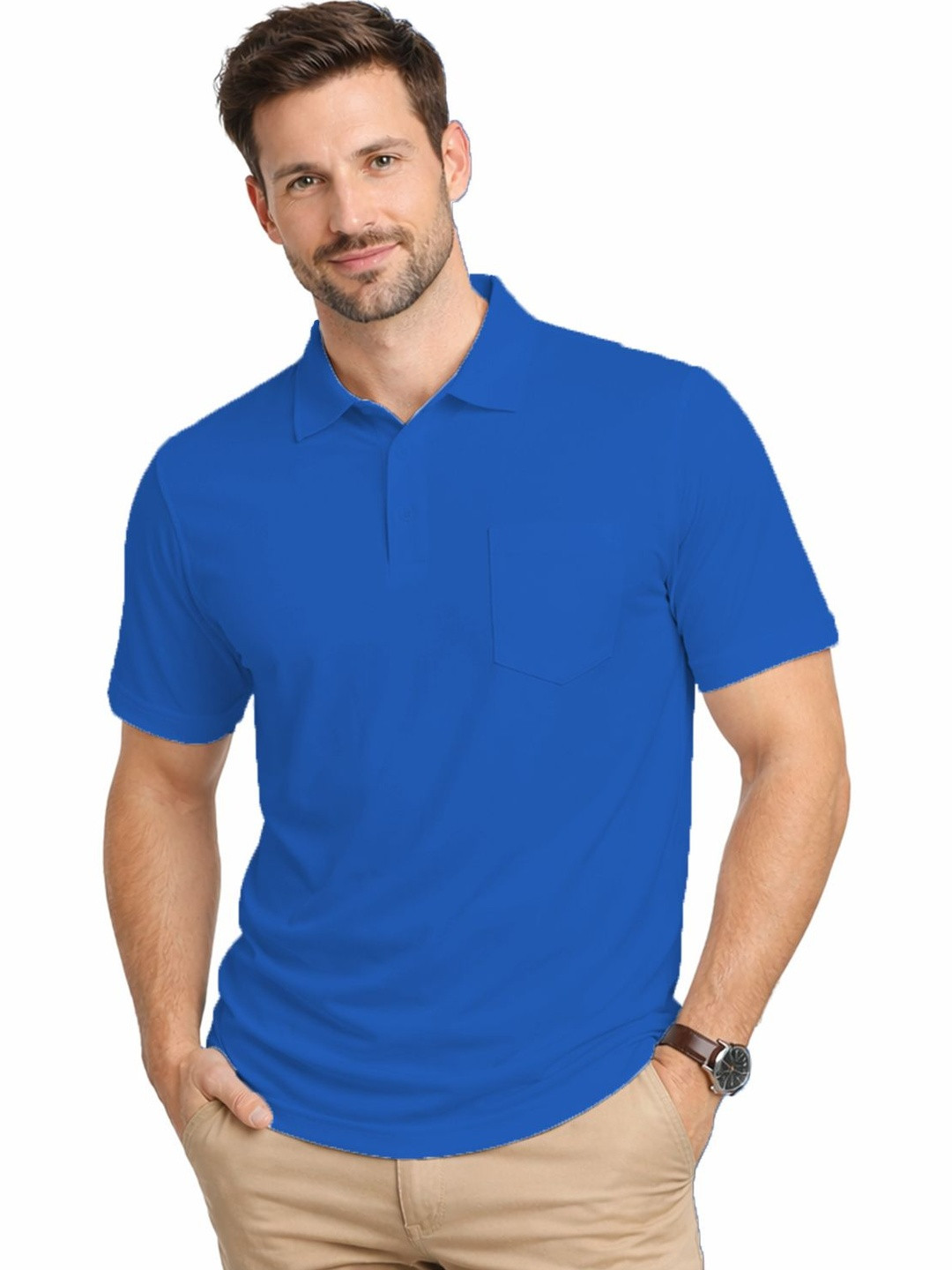 Peerless Wear Men Polo Collar Pockets T-shirt