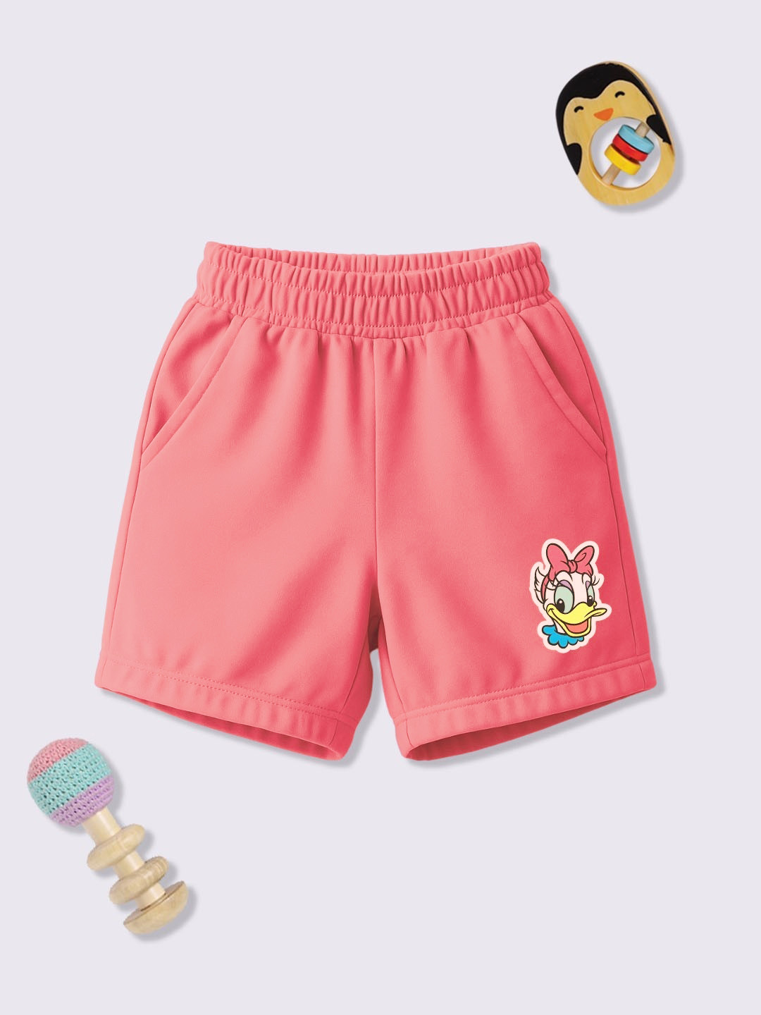 YK Disney Girls Printed Donald Duck Shorts
