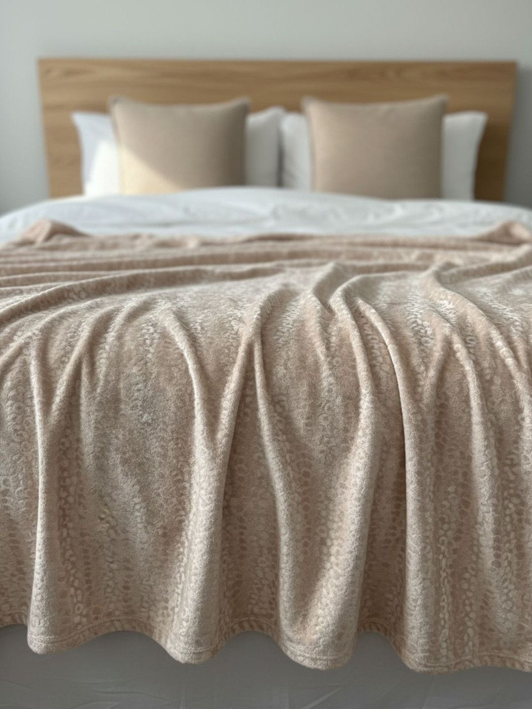 Florida Beige & Peach-Coloured Microfiber Mild Winter 350 GSM Blanket