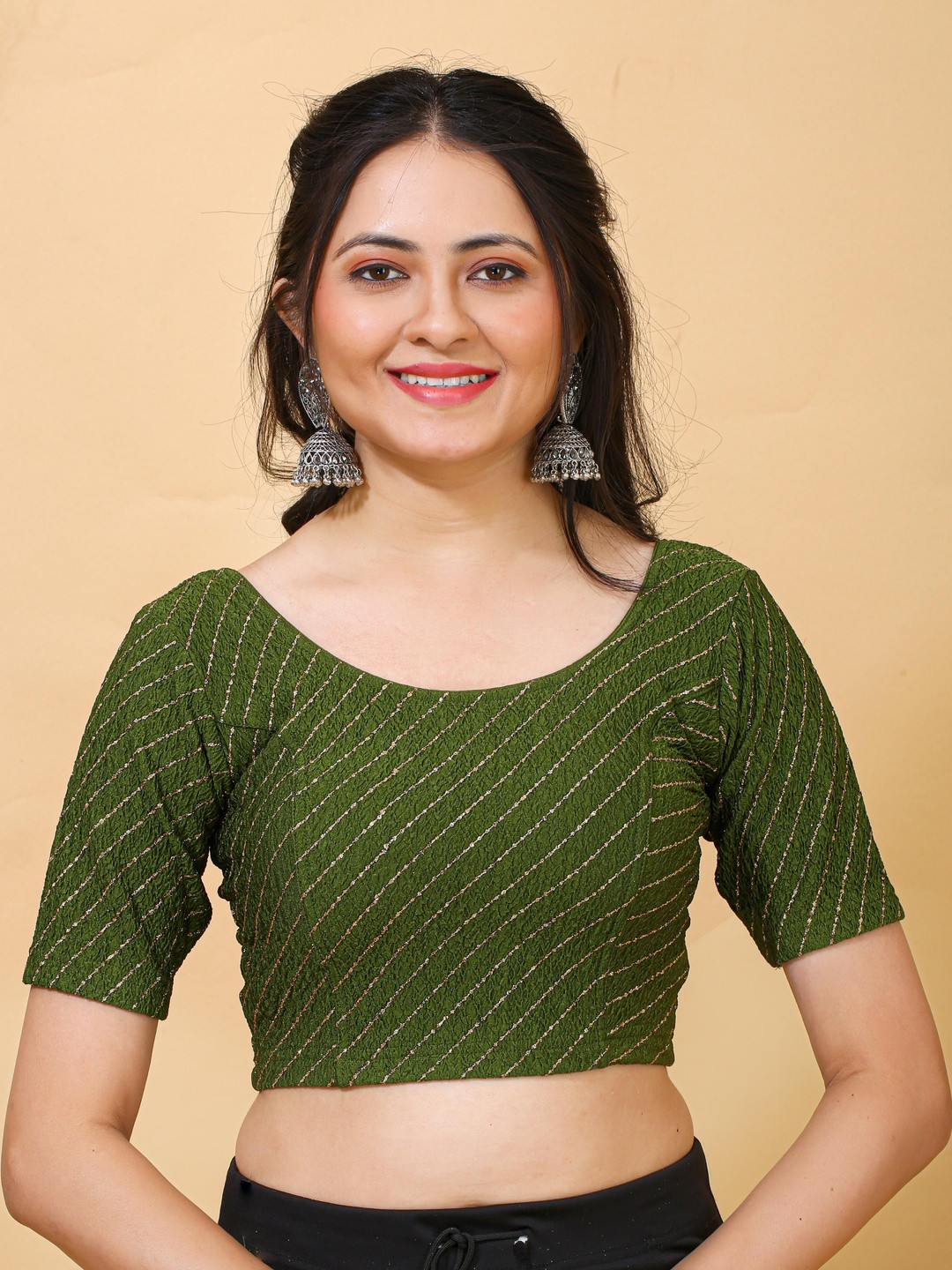 Firsttrend Legacy Cotton Woven Design Saree Blouse