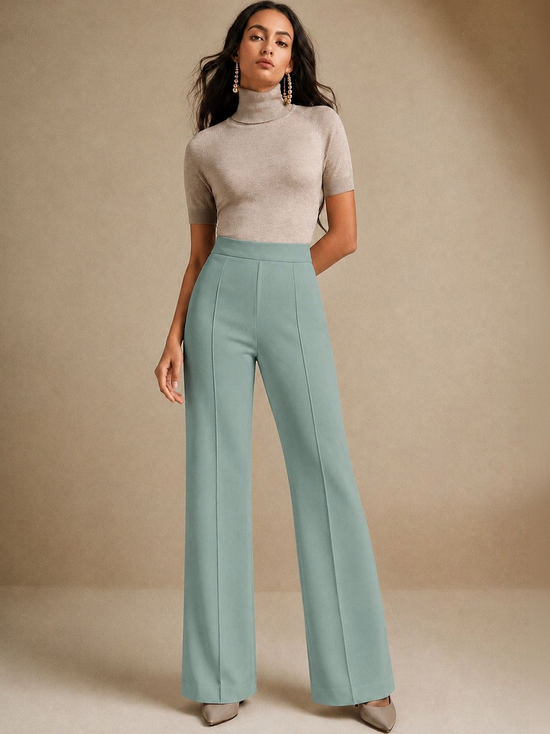 R.Code by The Roadster Life Co. Women Relaxed High-Rise Easy Wash Trousers